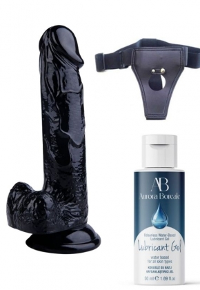 Belden Balamal Kayganlatrc Set Noctis 20cm Siyah Dildo No:17